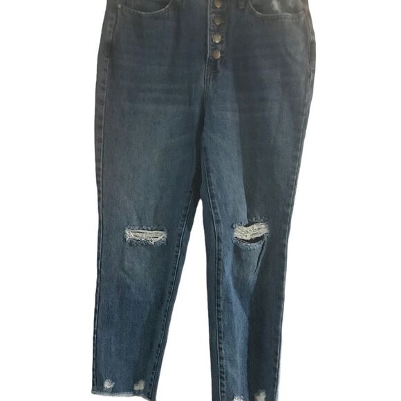 Distressed Blue High Rise Vantage Jeans Women's Size 31 - Picture 2 of 10